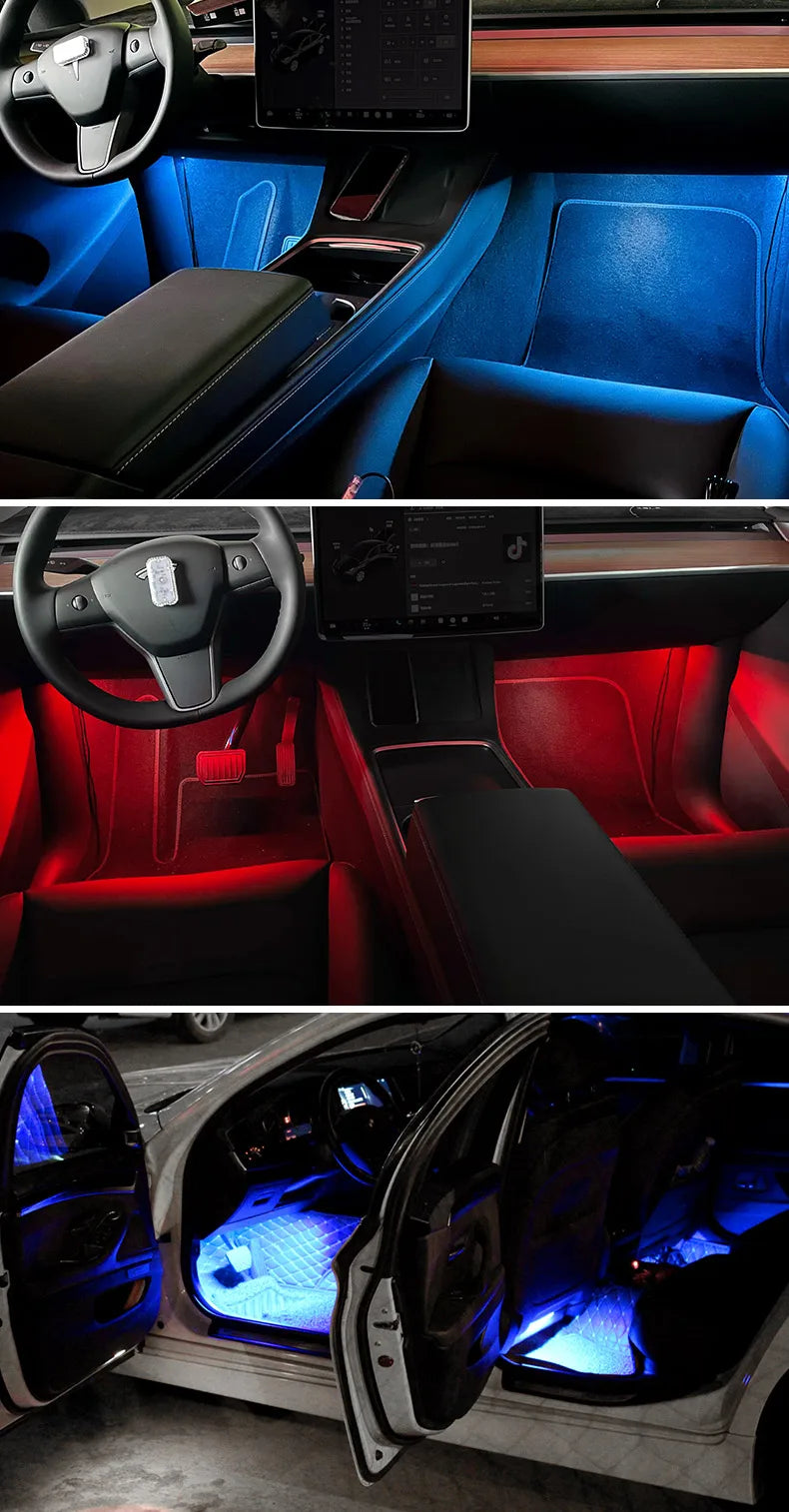 Lumière d'ambiance Led pour voiture, avec USB 5V, universelle, pour intérieur de voiture, éclairage de rétro-éclairage, néons décoratifs automobiles