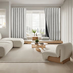 Rideau occultant 100% en lin uni, 2 pièces, couleur unie, livré avec des sangles de rideau, adapté à la décoration du salon et de la chambre à coucher
