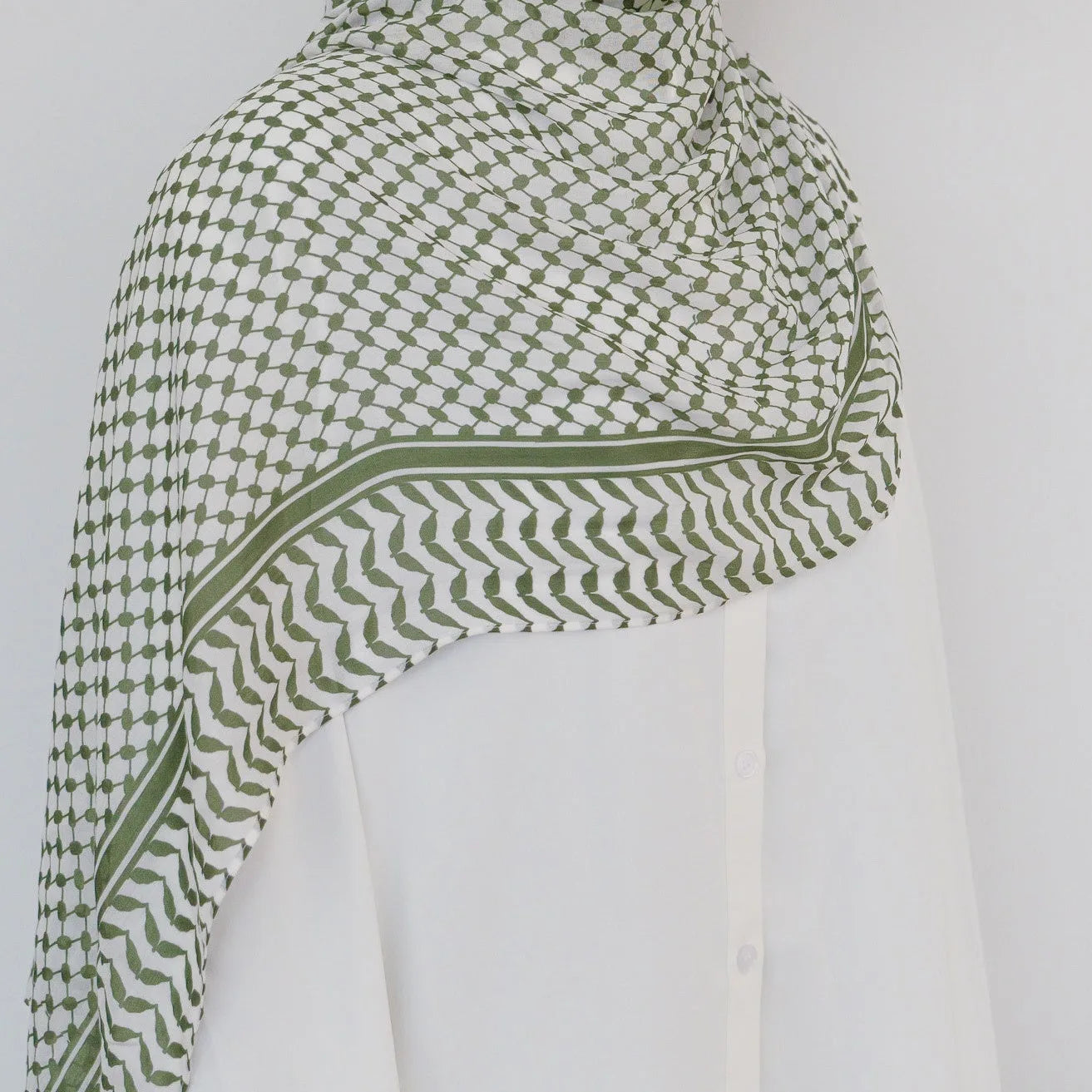 Châle Musulman en Mousseline de Soie Imprimé, Hijab Arabe du Moyen-Orient, Keffiyeh, Palestine, 180x70cm