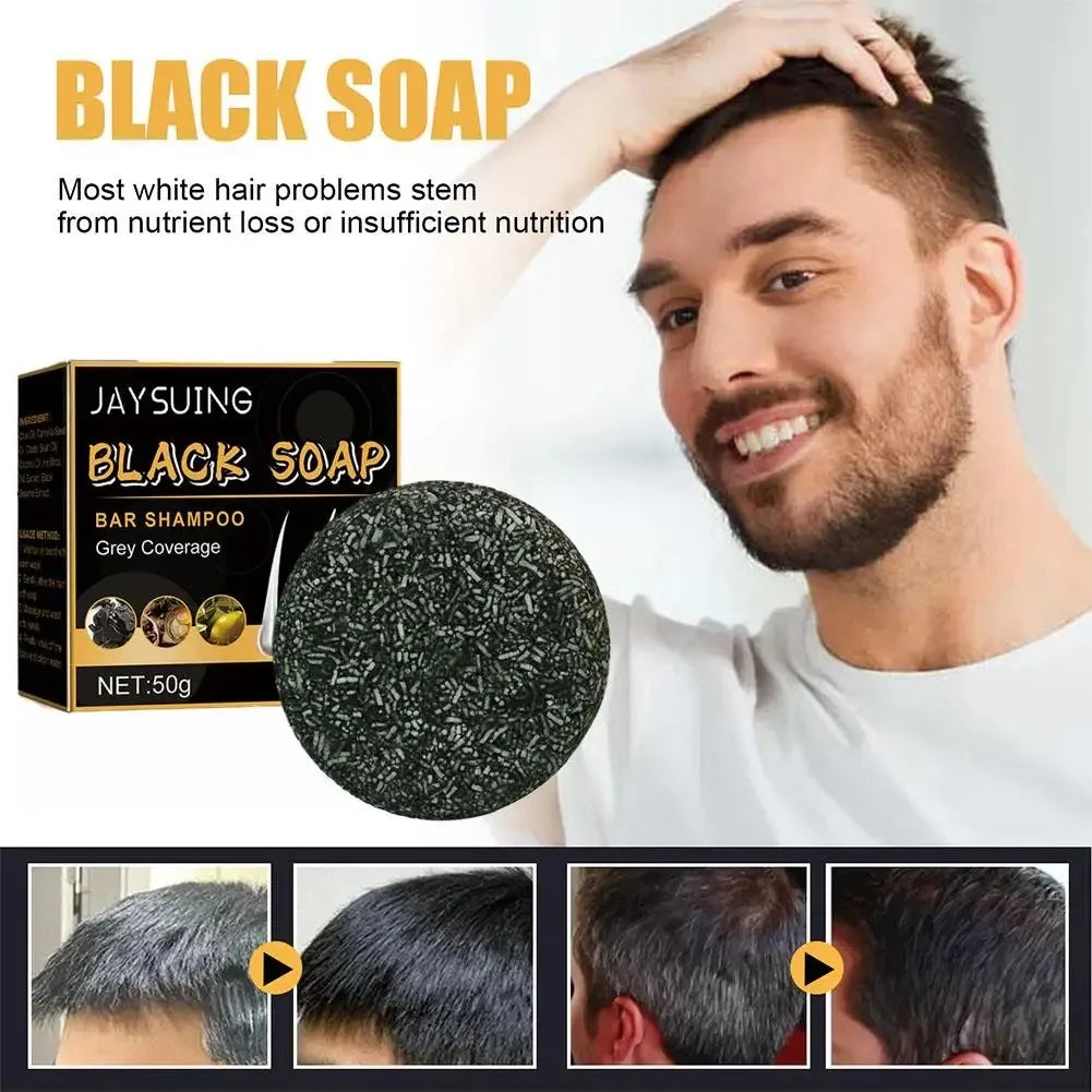 Shampoing pour cheveux, savon noir Polygonum Multiflorum, savon réparateur pour cheveux blancs, ensemble de soins capillaires, nourrissant, Anti-pelliculaire, teinture pour cheveux