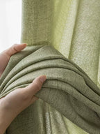 Printemps et été matcha japonais, rideaux en coton et lin vert rideaux transparents, rideaux opaques, lin luxueux pour chambres à coucher