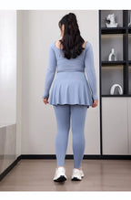 Leggings de Yoga faux deux articles, grande taille, 200lb, avec poches, jupe taille haute en peau de requin, pantalon d'entraînement, collants Slim