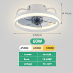 Ventilateur de plafond LED silencieux avec télécommande, ventilateur de plafond moderne, éclairage à intensité variable, chambre à coucher, bureau, salle à manger