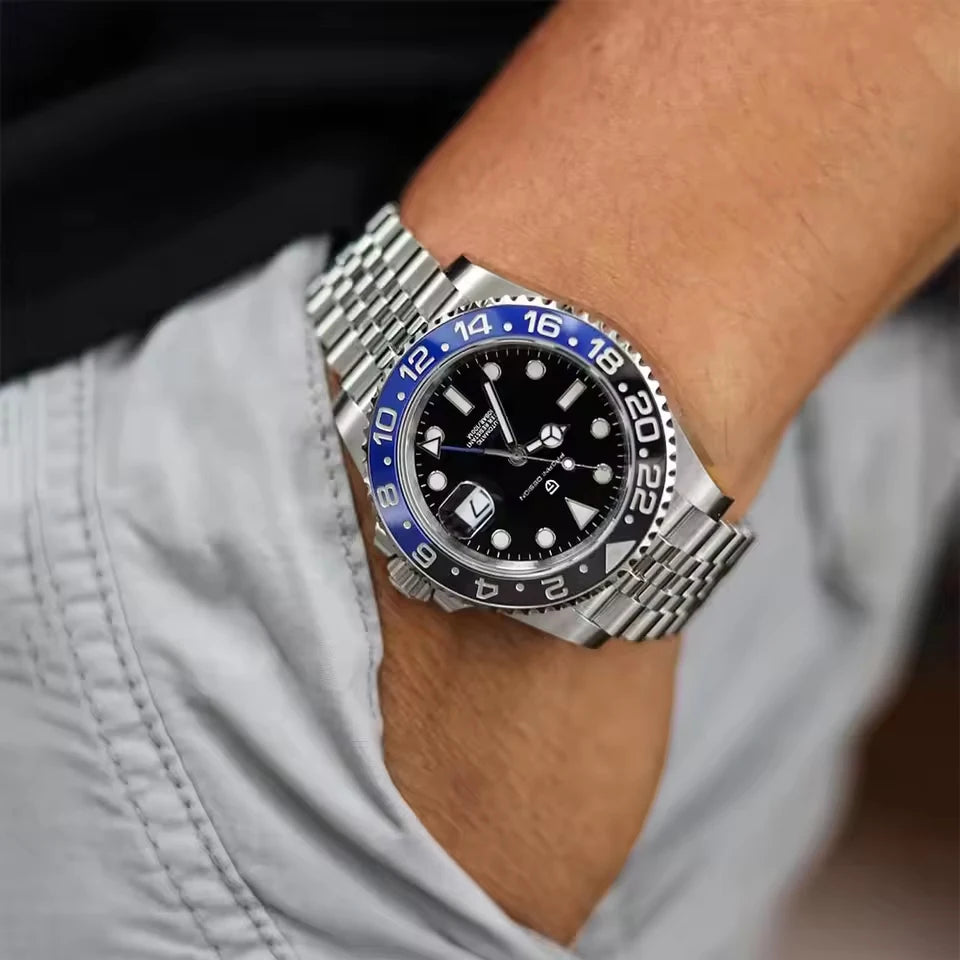 PAGANI DESIGN 40mm automatique GMT montre-bracelet en acier inoxydable étanche hommes montre haut de gamme mécanique sport montres hommes PD-1662