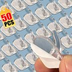 Mini crochet adhésif transparent et résistant pour porte de cuisine, miroir de salle de bain, armoire, rangement de bijoux, sans marques, sans perçage requis