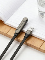 Câble de données pliable 1,5 m 240/65W avec support de téléphone intégré, support invisible, câble de charge rapide pour