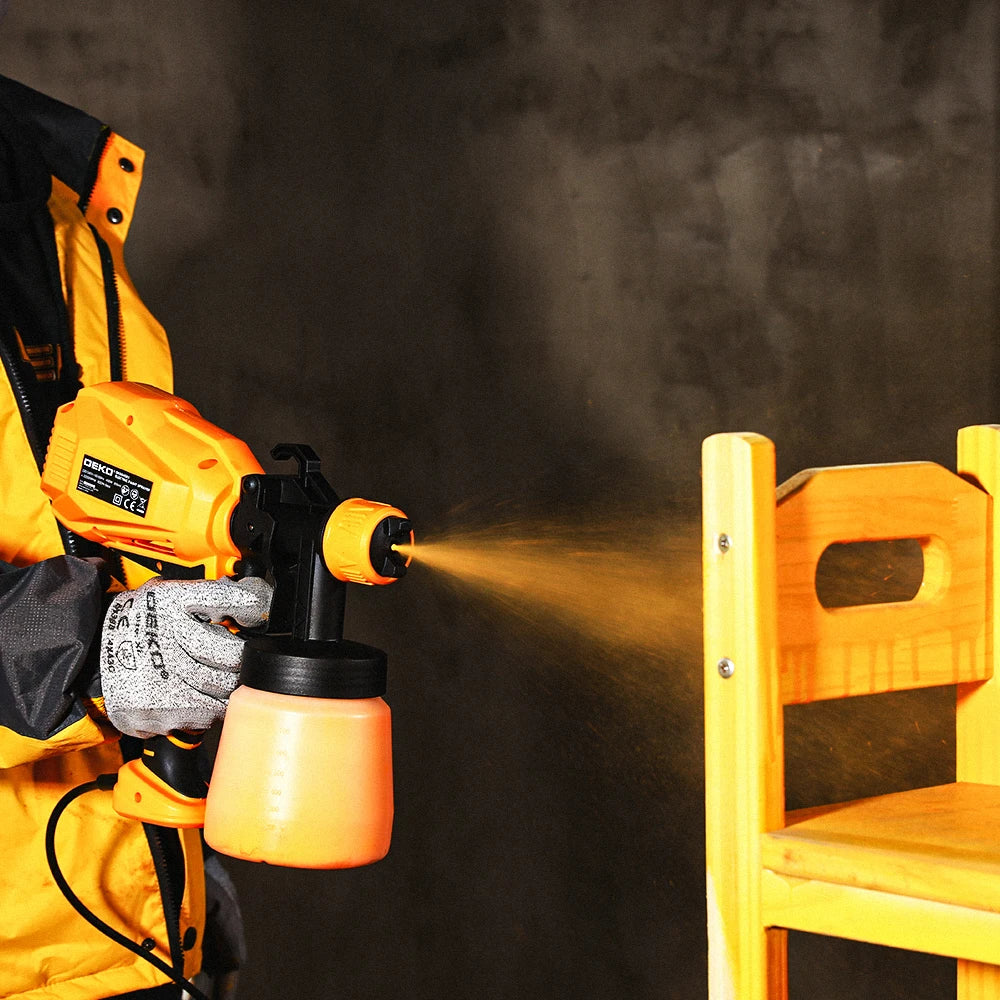 DEKO 450W haute puissance maison pistolet à pulvérisation électrique 800ML pulvérisateur de peinture sans fil ménage HVLP pistolet à peinture pour meubles armoires