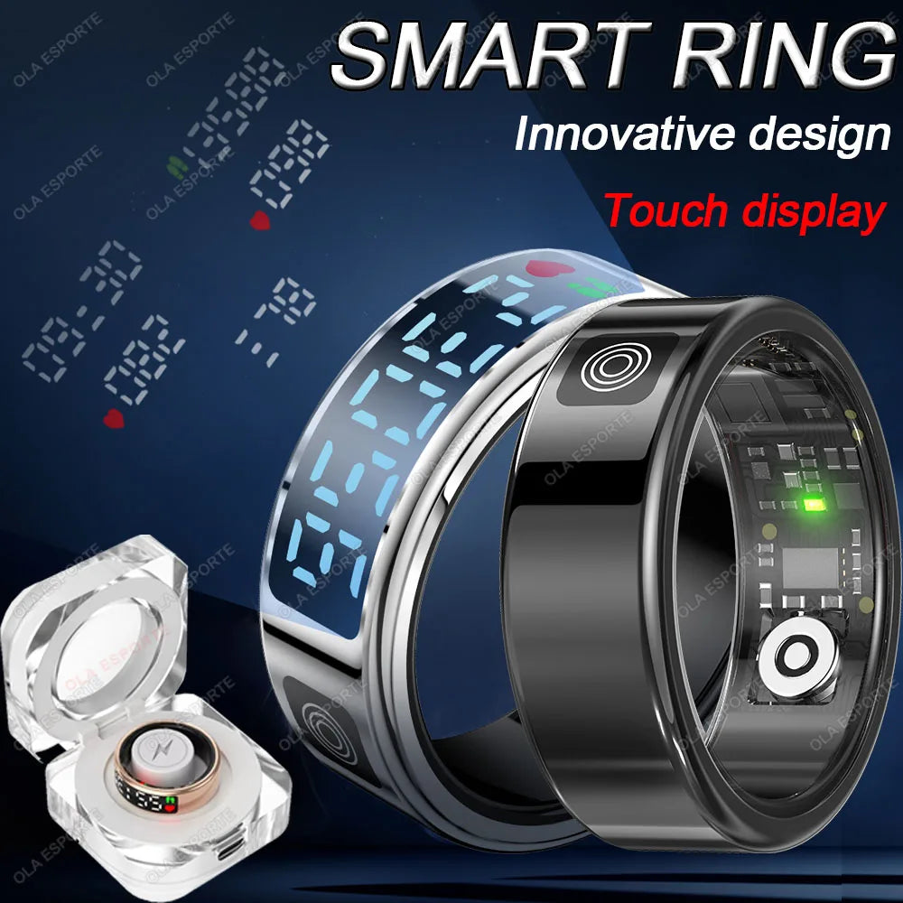 Anneau intelligent avec écran d'affichage et tactile, gestionnaire de santé, vidéo de balayage de gestes, étanche 5 ATM pour hommes et femmes, Smartring 2026, nouveau