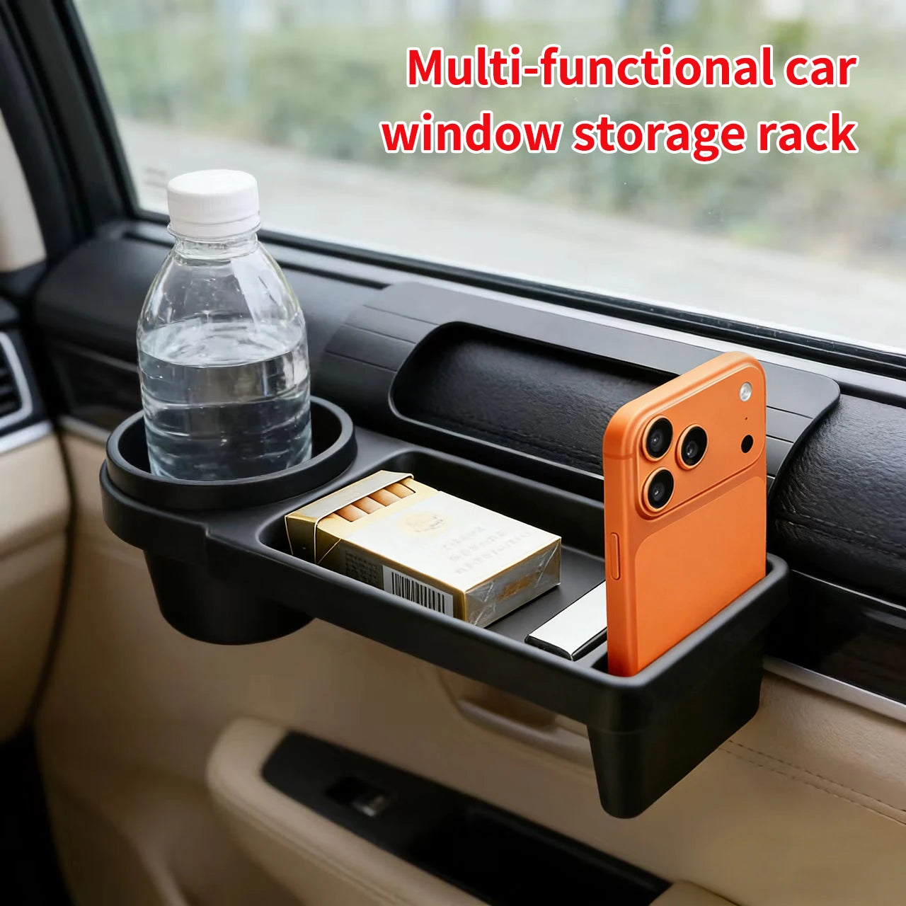 Boîte de rangement pour voiture avec porte-gobelet, porte-boissons, fente pour téléphone, support de rangement suspendu pour accessoires intérieurs de véhicule