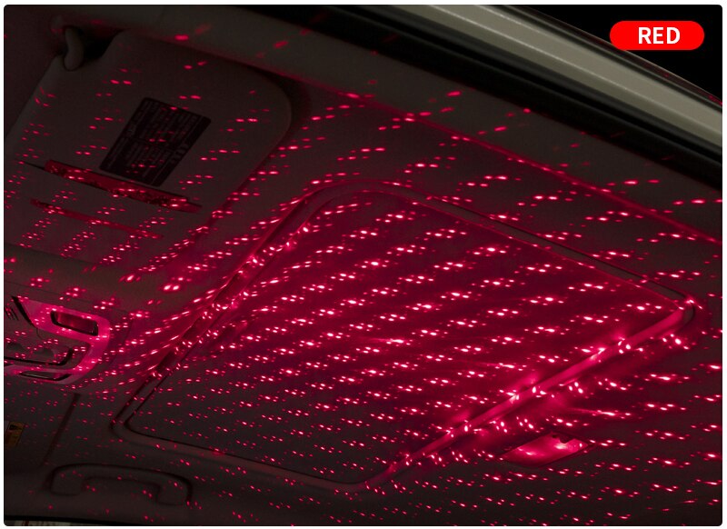 LED ciel étoilé lampe voiture Laser étoile toit lumière 5V USB alimenté galaxie étoile atmosphère lumière projecteur lampe pour chambre plafond décor