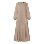 Robe musulmane du Ramadan Abaya ZANZEA, Kaftan décontracté pour femmes, robe longue plissée à manches longues, Hijab, Robe Femme, Vêtements islamiques, Eid Mubarek
