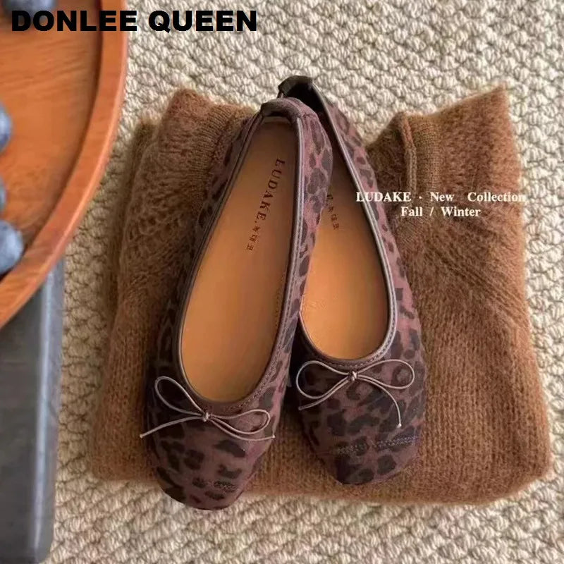 Mocassins ronds décontractés pour femmes, mocassins à enfiler, chaussures plates pour femmes, nœud papillon, ballerine douce, document Candy, mode