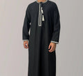 Hommes musulmans à manches longues Robe pull Aman Abaya Jubba Thobe pour hommes saoudien arabe caftan Islam vêtements Rayer Robe Afghan mâle
