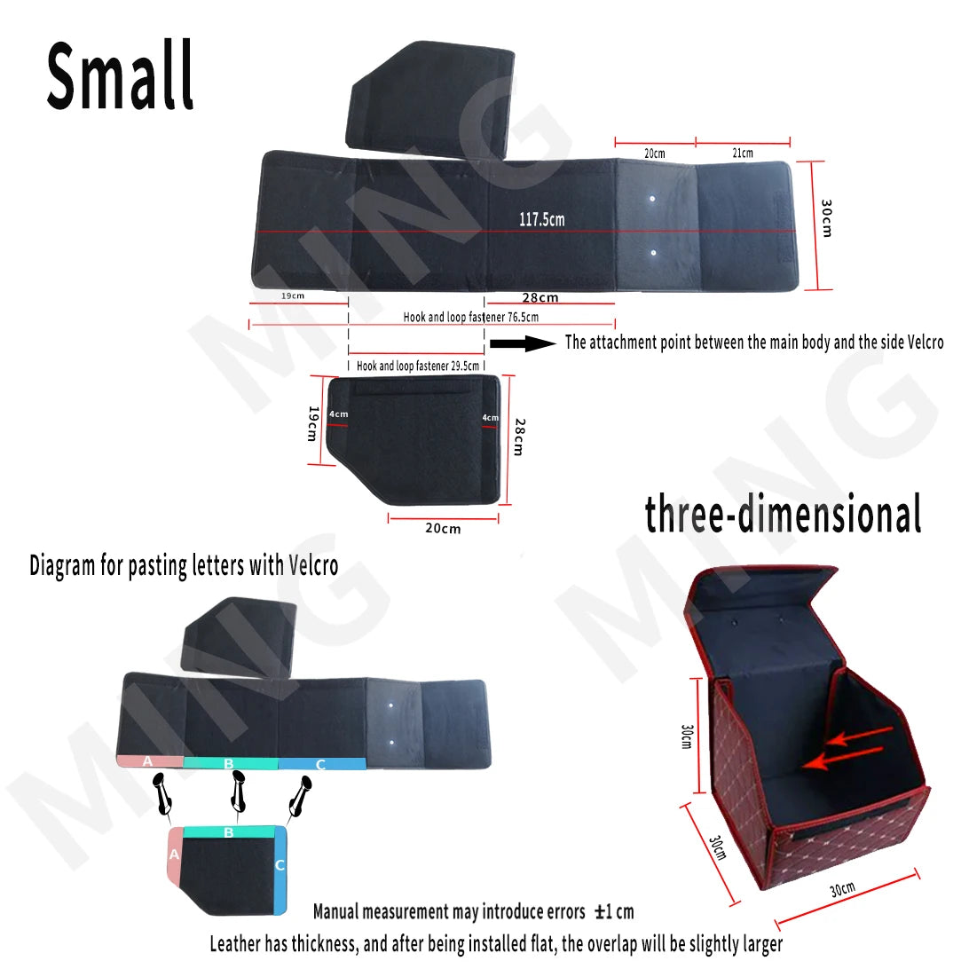 Boîte de rangement pour coffre de voiture, grande capacité, outils multi-usages automobiles, sac de rangement, rangement, rangement, cuir, pliable pour l'urgence