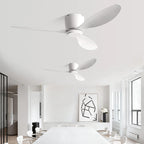 FUMANJIA Ventilateur de plafond CC ultra fin avec télécommande – Silencieux à 6 vitesses, 3 pales ABS, idéal pour les plafonds bas et les espaces minimisés (sans lumière)