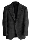 Blazer Homme Slim Fit en Mélange de Laine à Carreaux Pied-de-Poule, Veste Décontractée à Deux Boutons avec Revers Cranté, Idéal pour Tenues Professionnelles et Formelles
