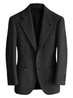 Blazer Homme Slim Fit en Mélange de Laine à Carreaux Pied-de-Poule, Veste Décontractée à Deux Boutons avec Revers Cranté, Idéal pour Tenues Professionnelles et Formelles