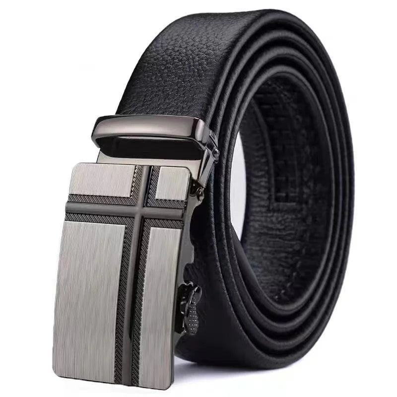 Ceinture pour hommes d'affaires de mode véritable marque de luxe ceinture boucle en métal ceinture en cuir PU de haute qualité ceinture souple avec pantalon Cargo jean