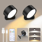 Lampes murales LED avec télécommande, appliques murales magnétiques sans fil, 3 couleurs, variable, rechargeable par USB, pour chambre à coucher, lampe de chevet