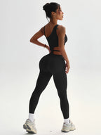Beau design au dos, leggings de yoga sexy une pièce, adaptés aux combinaisons de sport respirantes et à séchage rapide pour femmes.