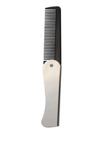 Peigne de poche pliable antistatique en acier pour hommes, tête d'huile, peigne à barbe Portable, outil de coiffure pliable, spécial pour perruques de vrais cheveux, 1 pièce