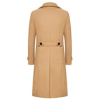 Coupe-vent long en laine à double boutonnage pour hommes, col rabattu, coupe couvertes, vêtements d'extérieur pour hommes, mode printemps, automne