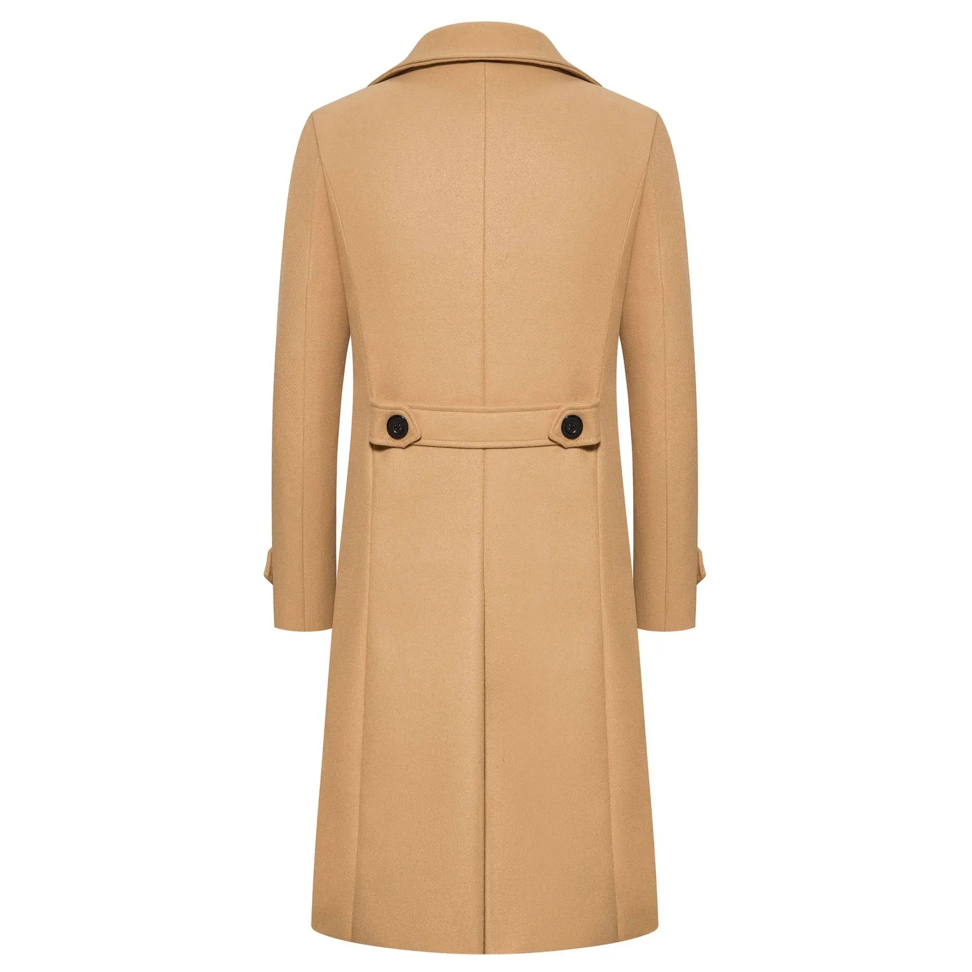 Coupe-vent long en laine à double boutonnage pour hommes, col rabattu, coupe couvertes, vêtements d'extérieur pour hommes, mode printemps, automne