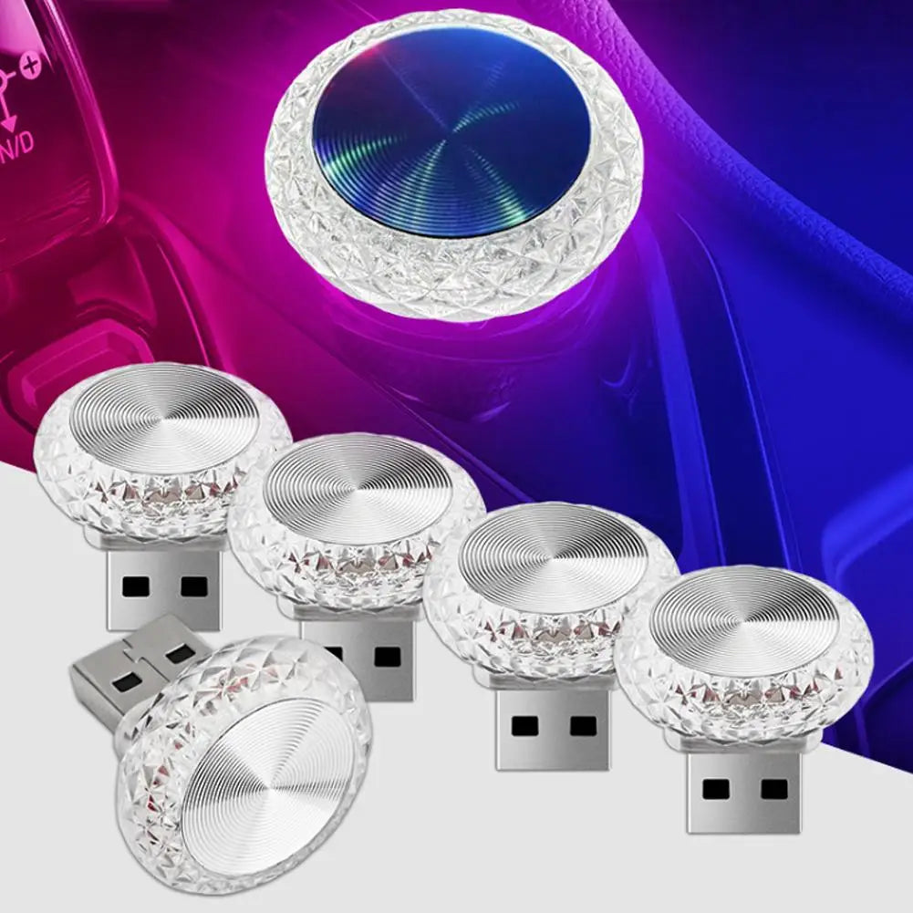 Lumières d'ambiance LED USB pour voiture, mini lampes portables, lumières décoratives intérieures pour voiture et ordinateur, éclairage environnemental