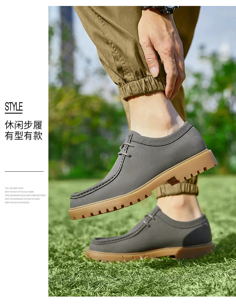 Chaussures de marche en cuir de vache pour hommes, mocassins décontractés à semelle Durable, à la mode, nouvelle collection printemps-automne 2026