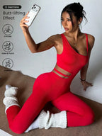 Beau design au dos, leggings de yoga sexy une pièce, adaptés aux combinaisons de sport respirantes et à séchage rapide pour femmes.