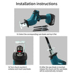 Scie sauteuse sans fil Makita 18V ML-505, scie à chaîne électrique, outil électrique portable pour la coupe du bois, du métal et des tuyaux