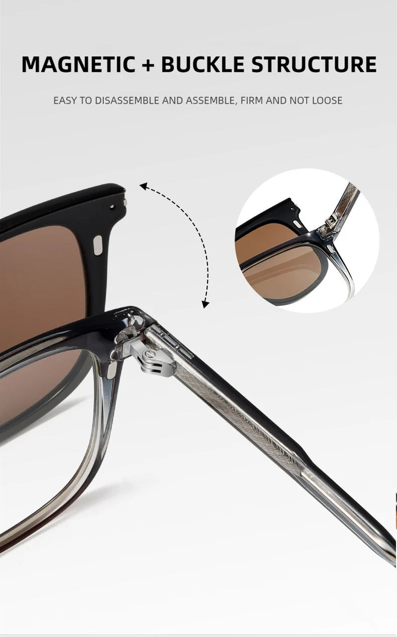 KANSEPT carré hommes lunettes de soleil femmes Lunettes de lecture magnétique Clip-on Lunettes femmes monture de Lunettes Lunettes myopie lentilles