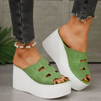 Été décontracté femme sandales en plein air plate-forme antidérapante sandales à talons compensés femmes anti-dérapant confortable chaussures De créateur Zapatos De Mujer