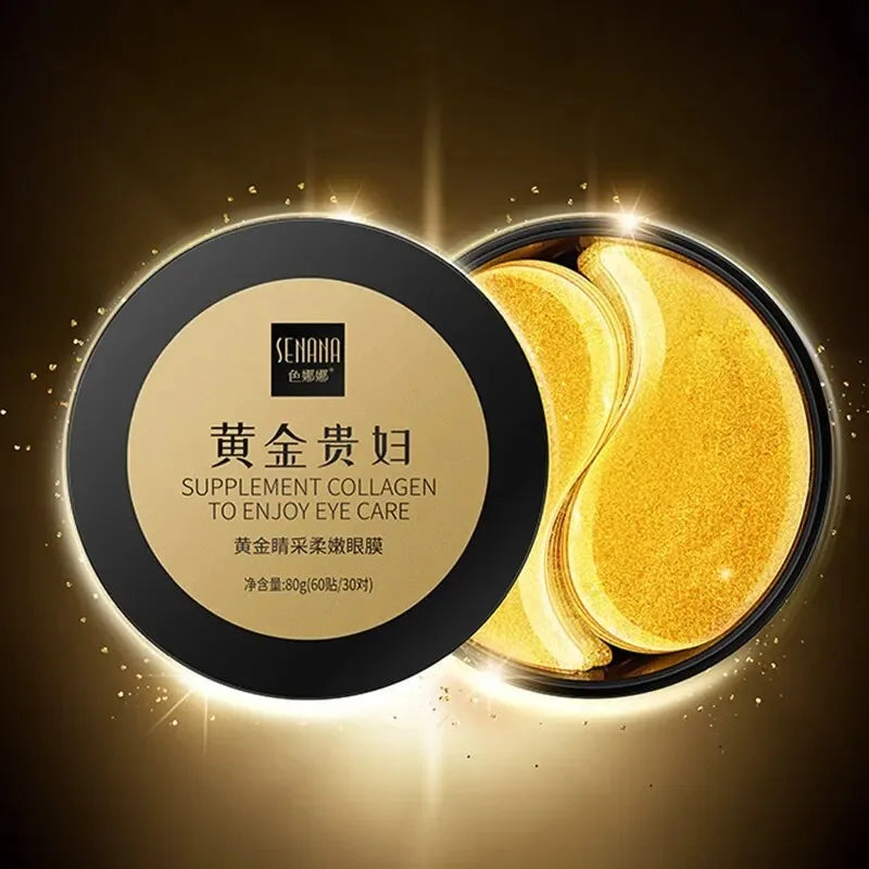 Masque hydratant doré pour les yeux, soin de la peau coréen, nourrissant la zone des yeux, collagène cristal, 60 pièces