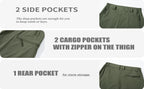 TACVASEN Short cargo d'été à 5 poches zippées, séchage rapide, pour homme, short de pêche, extensible, pour la randonnée en plein air, short de travail en nylon, léger