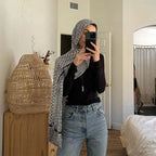 Châle Musulman en Mousseline de Soie Imprimé, Hijab Arabe du Moyen-Orient, Keffiyeh, Palestine, 180x70cm