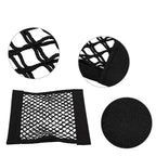 Filet de rangement pour coffre arrière de voiture, filet en maille pour siège, corde élastique, autocollant magique, sac de rangement universel, organisateur de poche pour voiture