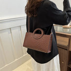 Sacs à main en cuir PU motif Crocodile pour femmes, sac carré vert, marque de mode, sacs à bandoulière, pochettes féminines