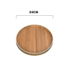 Plateau rond de Style japonais, assiette de service alimentaire, assiette de collation en bois, bol à thé, thé naturel, plats de serveur de nourriture, plateau de boisson WF