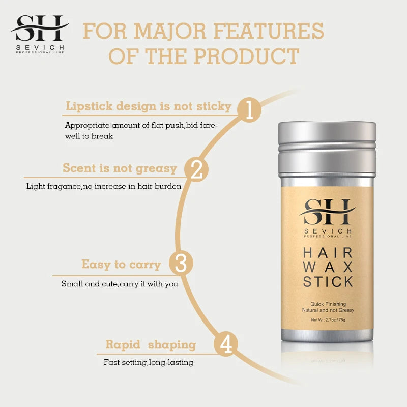 Cire coiffante professionnelle pour femmes, pommade Anti-frisottis, lissante, cheveux cassés, boue, cheveux en désordre, tige de cire de contrôle pour perruques naturelles
