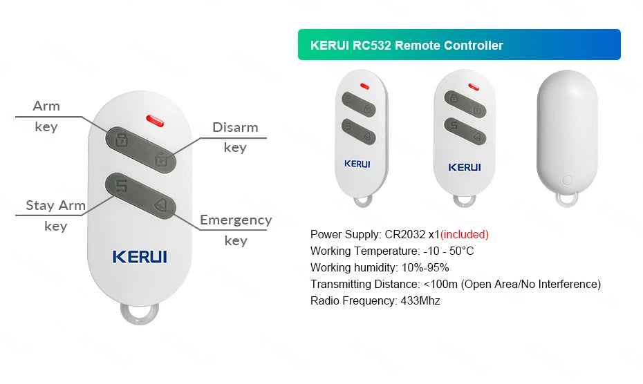 KERUI W181 Kit de système d'alarme WIFI GSM avec capteur de porte/fenêtre pour la sécurité à domicile Support Alexa Tuya application intelligente télécommande