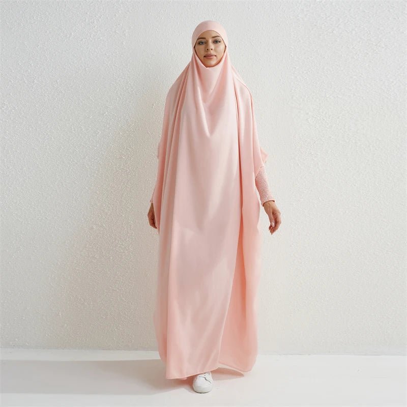Abaya musulman à capuche manches smockées une pièce Robe de prière femmes Jilbab vêtements islamiques dubaï saoudien Robe noire modestie turque - FATAONAbaya musulman à capuche manches smockées une pièce Robe de prière femmes Jilbab vêtements islamiques dubaï saoudien Robe noire modestie turqueMode FemmeFATAON