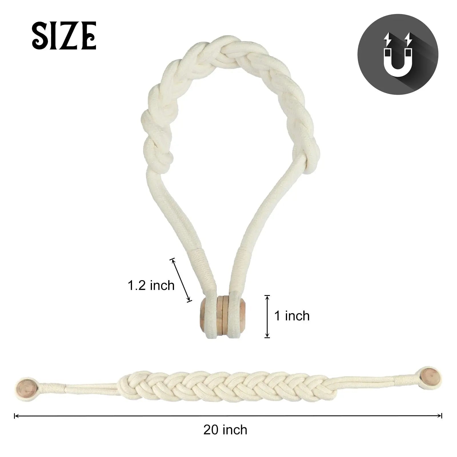 Accessoires De pièce De sangle De maintien De Cortina d'agrafe magnétique De Attache Rideau De torsion tissée à la main De Tie back De rideaux gordijn embrasses - FATAONAccessoires De pièce De sangle De maintien De Cortina d'agrafe magnétique De Attache Rideau De torsion tissée à la main De Tie back De rideaux gordijn embrassesSolutions MaisonFATAON