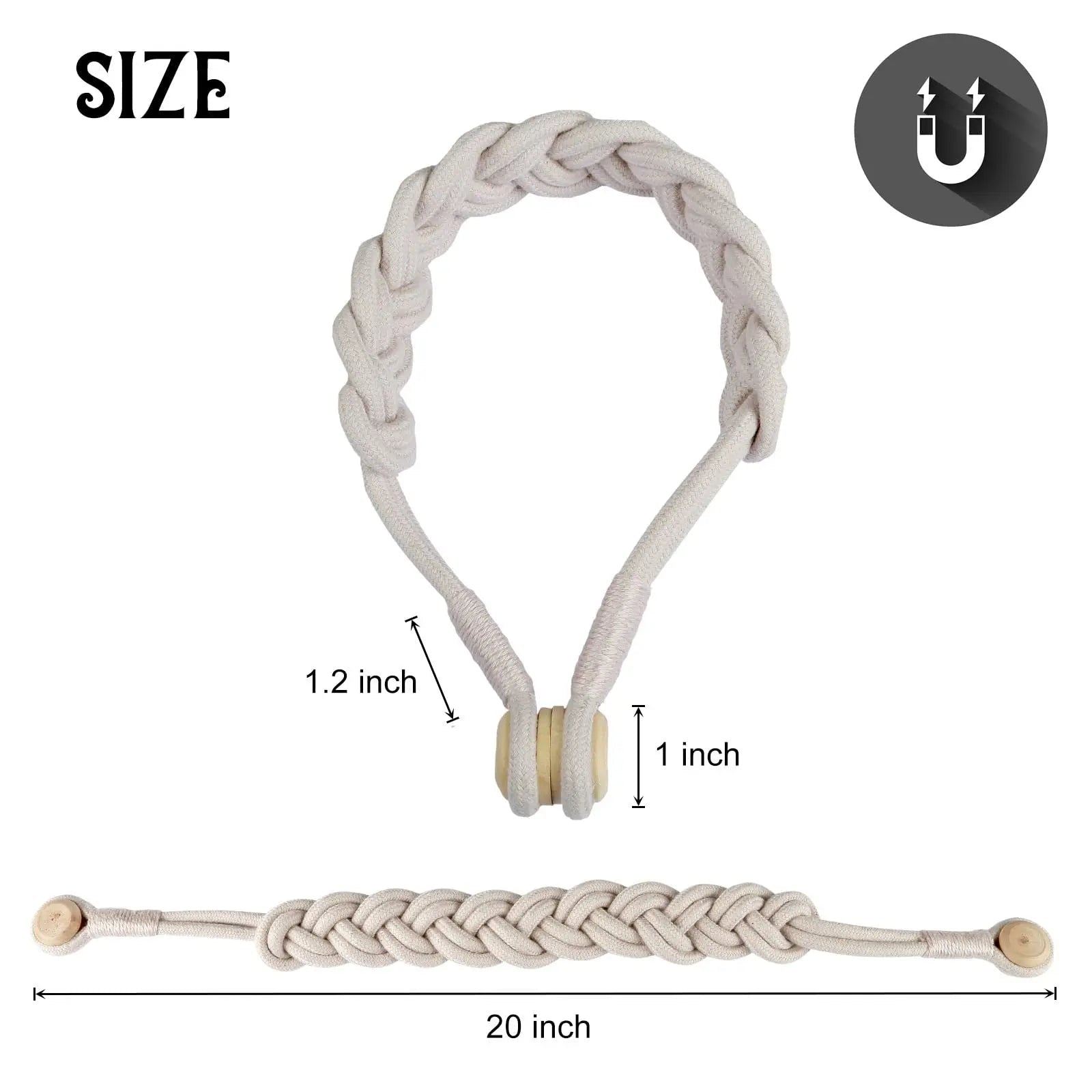 Accessoires De pièce De sangle De maintien De Cortina d'agrafe magnétique De Attache Rideau De torsion tissée à la main De Tie back De rideaux gordijn embrasses - FATAONAccessoires De pièce De sangle De maintien De Cortina d'agrafe magnétique De Attache Rideau De torsion tissée à la main De Tie back De rideaux gordijn embrassesSolutions MaisonFATAON