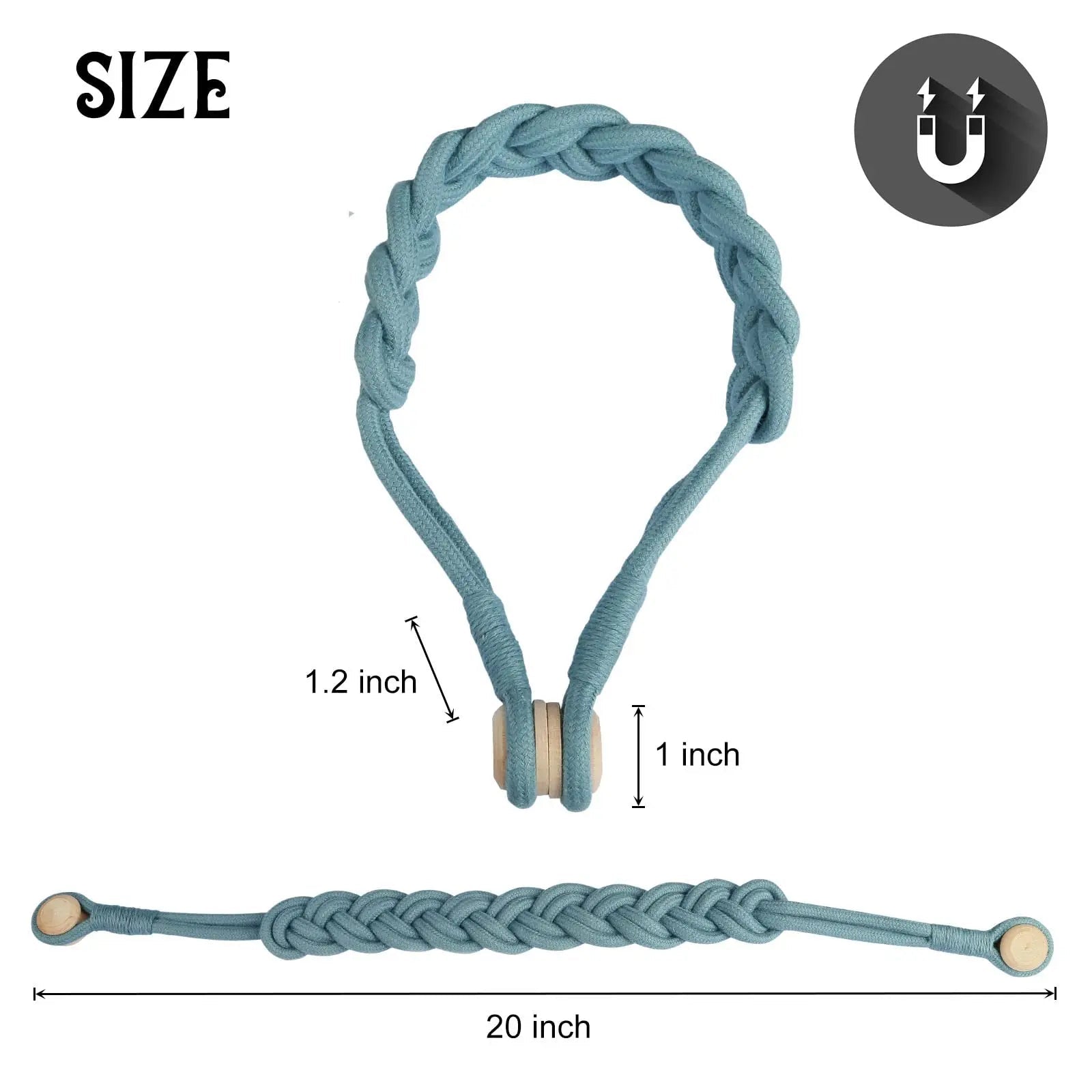Accessoires De pièce De sangle De maintien De Cortina d'agrafe magnétique De Attache Rideau De torsion tissée à la main De Tie back De rideaux gordijn embrasses - FATAONAccessoires De pièce De sangle De maintien De Cortina d'agrafe magnétique De Attache Rideau De torsion tissée à la main De Tie back De rideaux gordijn embrassesSolutions MaisonFATAON