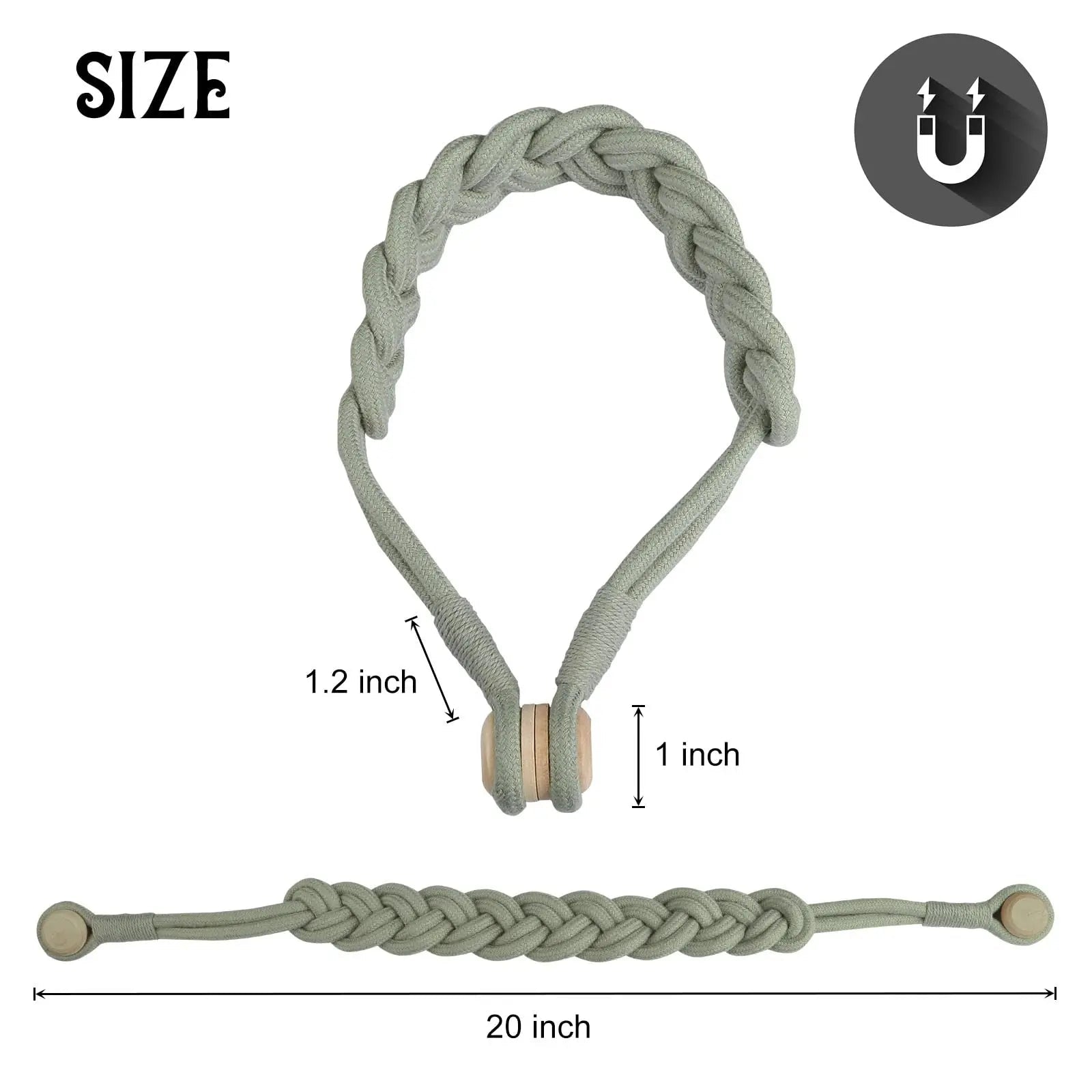 Accessoires De pièce De sangle De maintien De Cortina d'agrafe magnétique De Attache Rideau De torsion tissée à la main De Tie back De rideaux gordijn embrasses - FATAONAccessoires De pièce De sangle De maintien De Cortina d'agrafe magnétique De Attache Rideau De torsion tissée à la main De Tie back De rideaux gordijn embrassesSolutions MaisonFATAON