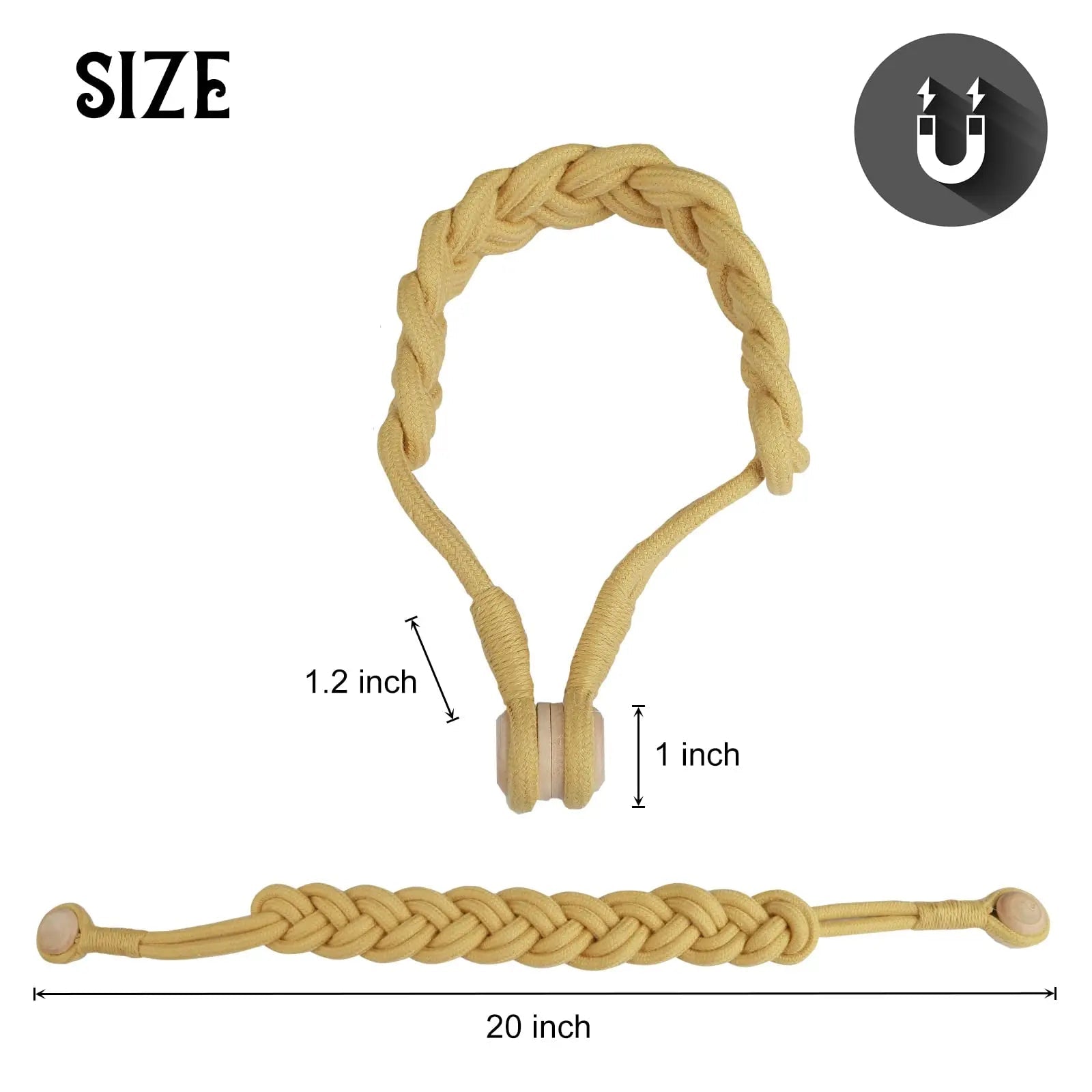 Accessoires De pièce De sangle De maintien De Cortina d'agrafe magnétique De Attache Rideau De torsion tissée à la main De Tie back De rideaux gordijn embrasses - FATAONAccessoires De pièce De sangle De maintien De Cortina d'agrafe magnétique De Attache Rideau De torsion tissée à la main De Tie back De rideaux gordijn embrassesSolutions MaisonFATAON