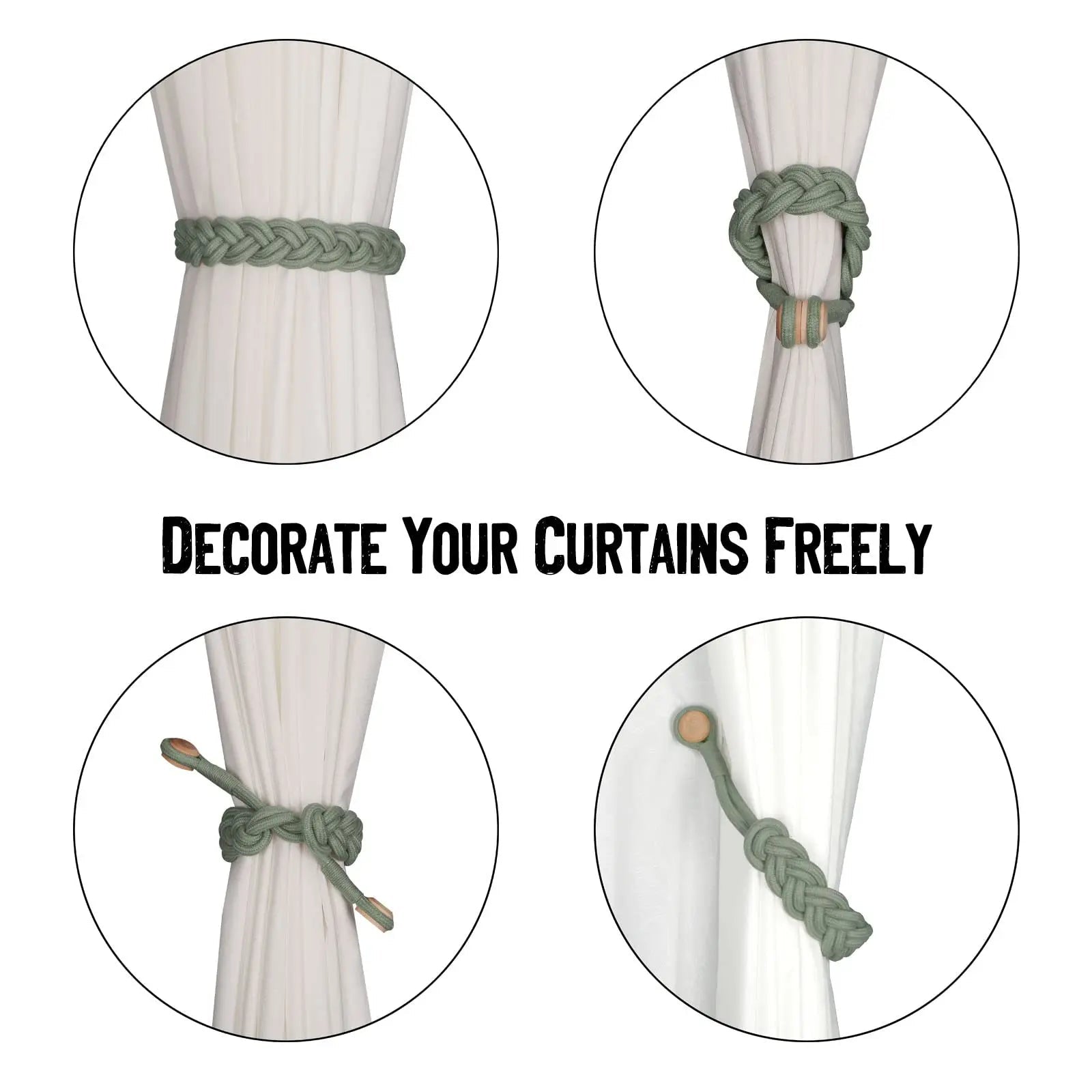 Accessoires De pièce De sangle De maintien De Cortina d'agrafe magnétique De Attache Rideau De torsion tissée à la main De Tie back De rideaux gordijn embrasses - FATAONAccessoires De pièce De sangle De maintien De Cortina d'agrafe magnétique De Attache Rideau De torsion tissée à la main De Tie back De rideaux gordijn embrassesSolutions MaisonFATAON