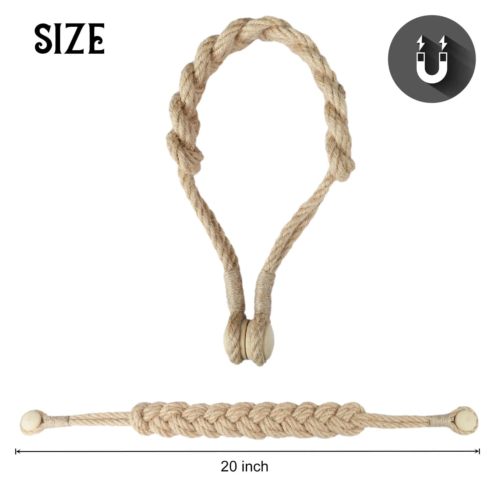 Accessoires De pièce De sangle De maintien De Cortina d'agrafe magnétique De Attache Rideau De torsion tissée à la main De Tie back De rideaux gordijn embrasses - FATAONAccessoires De pièce De sangle De maintien De Cortina d'agrafe magnétique De Attache Rideau De torsion tissée à la main De Tie back De rideaux gordijn embrassesSolutions MaisonFATAON