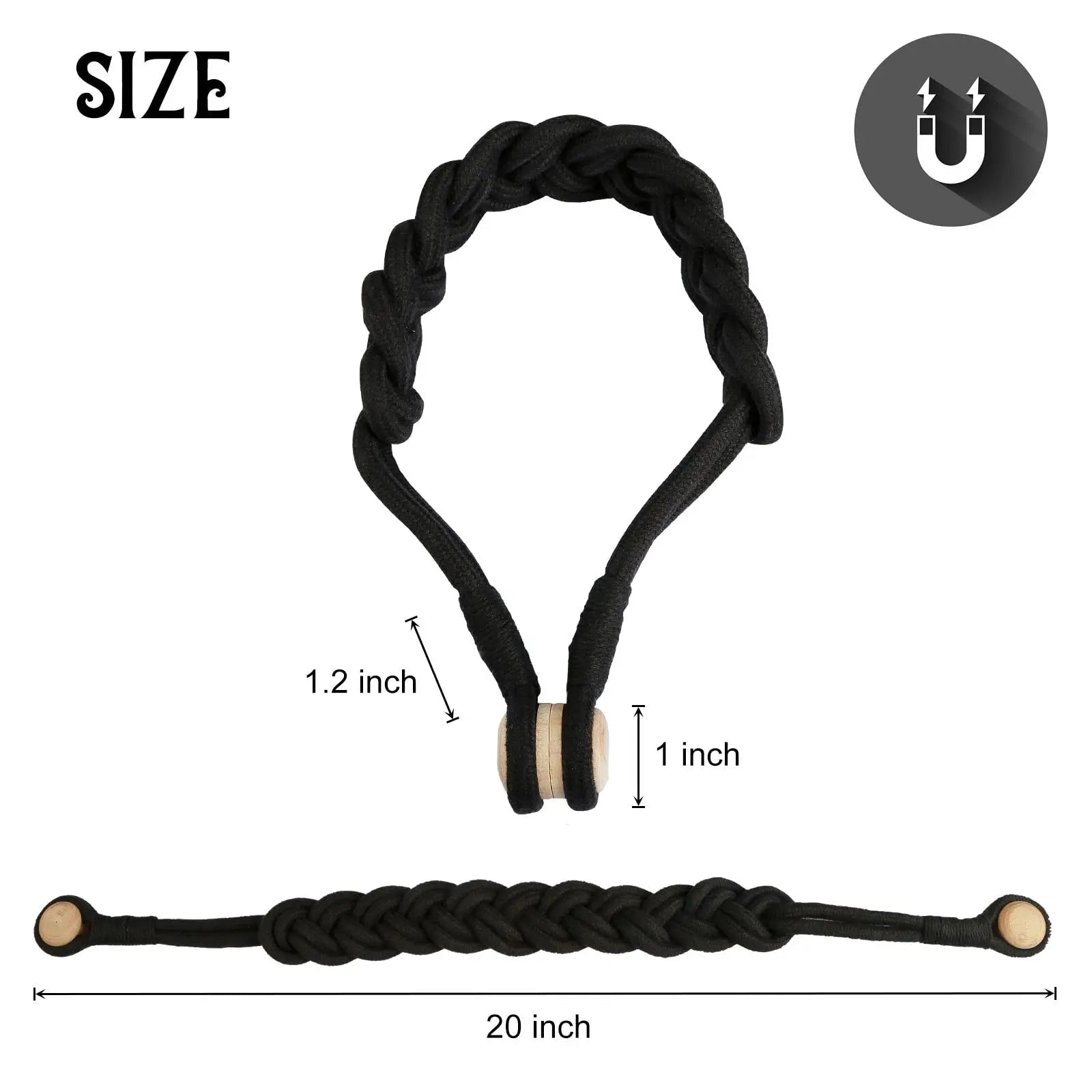 Accessoires De pièce De sangle De maintien De Cortina d'agrafe magnétique De Attache Rideau De torsion tissée à la main De Tie back De rideaux gordijn embrasses - FATAONAccessoires De pièce De sangle De maintien De Cortina d'agrafe magnétique De Attache Rideau De torsion tissée à la main De Tie back De rideaux gordijn embrassesSolutions MaisonFATAON